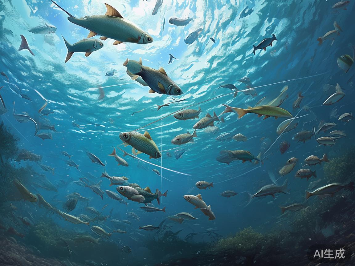 同时，观察鱼的运动轨迹，选择在其经过重点区域时击中